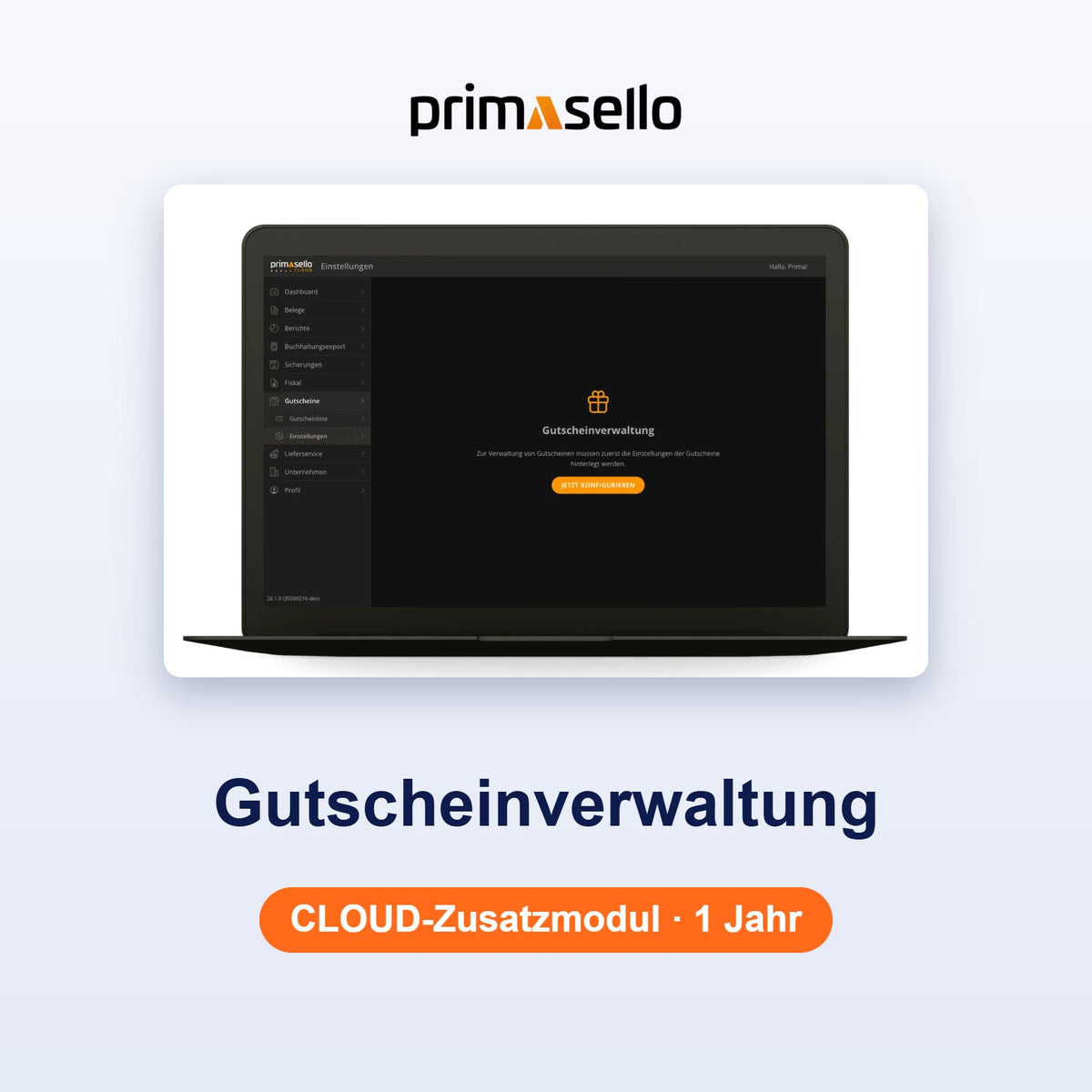 Primasello CLOUD Gutscheinverwaltung
