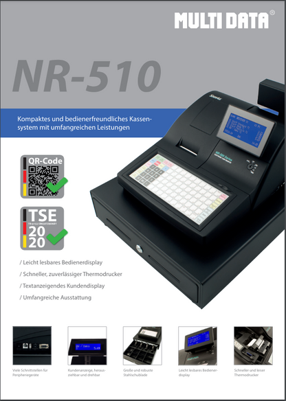 SAM4S NR-500 Registrierkasse mit Flachtastatur – Ansicht 4